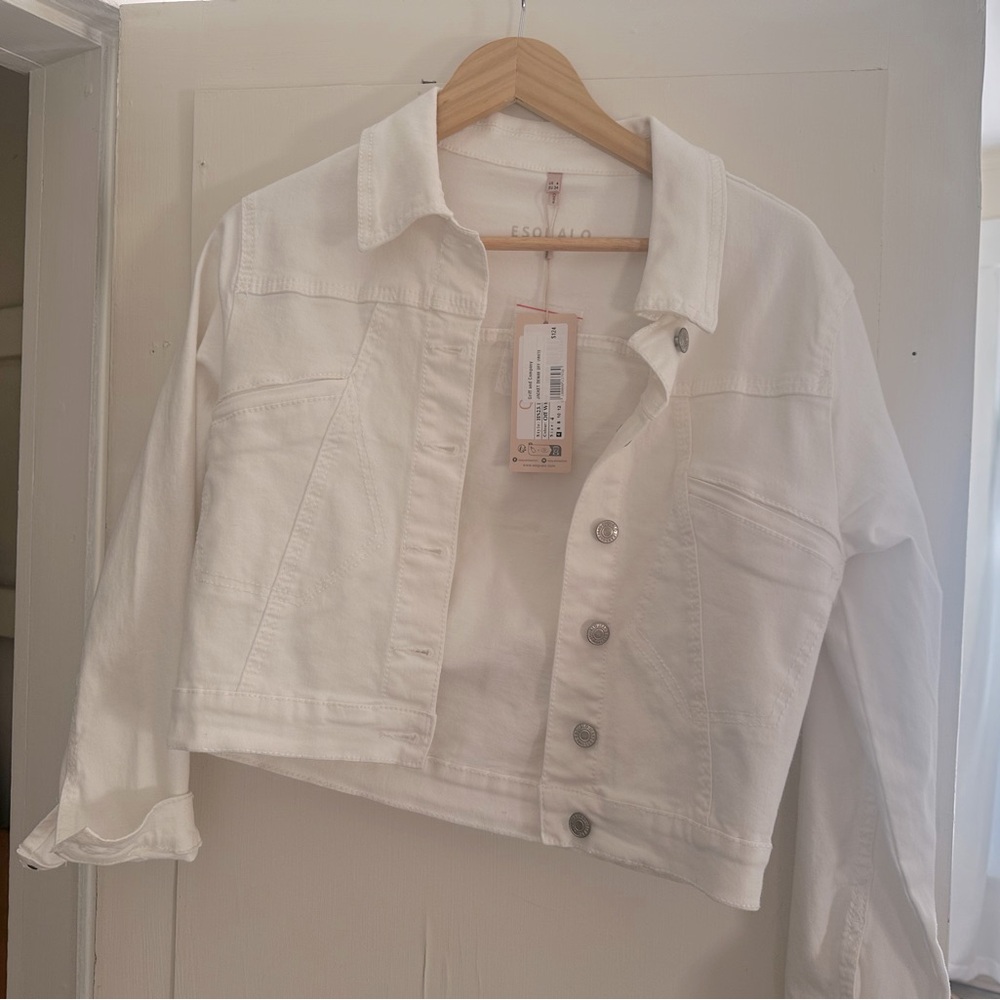 NWT ESQUALO White Denim Jacket - Crop - Picture 2 of 3